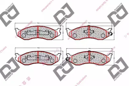 Комплект тормозных колодок, дисковый тормоз DJ PARTS купить